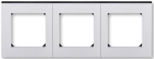 Рамка универсальная ABB EPJ Levit 3-м. серебро/дымчатый чёрный картинка